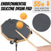 Picture of Drum Practice Pad, 12 Inch Silicone Exercise Pads Set Mat for Adult Kids with Snare Drum Stand Double Sided Drumsticks Bag