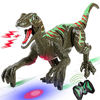 Picture of Happitry Remote Control Dinosaurs Toys for Boys Age 4 5 6 7 8 9 10, Big RC Dinosaur Toy Gifts for Kids Birthday Christmas, Electronic Walking Robot Velociraptor with Sound & Light, 2.4G, Rechargeable