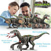 Picture of Happitry Remote Control Dinosaurs Toys for Boys Age 4 5 6 7 8 9 10, Big RC Dinosaur Toy Gifts for Kids Birthday Christmas, Electronic Walking Robot Velociraptor with Sound & Light, 2.4G, Rechargeable