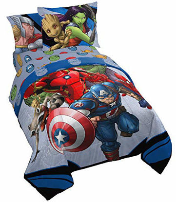 Picture of Jay Franco Marvel Avengers Fight Club 5 Piece Twin Bed Set - Includes Reversible Comforter & Sheet Set Bedding - Super Soft Fade Resistant Microfiber (Official Marvel Product)