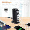 Picture of WiFi Spy Hidden USB Charger Camera-ESLIBAI Desktop Charging Station 1080P Mini Wireless Nanny Cam with 5-USB Port Plug Motion Detection, Loop Record,Phone Charging and More