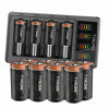 Picture of CR123A Batteries Rechargeable and Charger, Tyrone 12 Pack RCR123A Rechargeable Batteries with Charger, More Than 700mAh 3.7V Batteries with 4-Ports Smart Charger Compatible Arlo Wireless Cameras