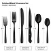 Picture of 48 Pcs Black Silverware Set, NETANY Black Flatware Set, Food-Grade Stainless Steel Cutlery Set for 8, Tableware Eating Utensils, Mirror Finished, Dishwasher Safe