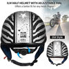 Picture of ILM Half Helmet Motorcycle Open Face Sun Visor Quick Release Buckle DOT Approved Cycling Motocross Suits Men Women (M, Patriotic Flag)