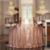 Picture of PartyDelight Sequin Tablecloth Round 132" Tablecloth, Rose Gold