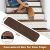 Picture of Seloom Stair Treads Carpet Non-Slip with Non Skid Rubber Backing Specialized for Indoor Wooden Steps, Washable Step Rugs Perfect for Dogs(Brown, 15-Pack, 8 x 30 in)