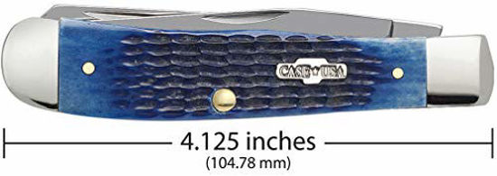 Picture of CASE XX WR Pocket Knife Navy Blue Bone Trapper Item #2800 - (6254 SS) - Length Closed: 4 1/8 Inches