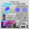 Picture of Lumoonosity LED Hexagon Lights - Dream Color Hexagon LED Light with RF Remote - Music Sync Color Changing Hexagon Wall Lights - RGB Hexagon Lights for Bedroom, Gaming Room - Cool Hexagon Light Panels