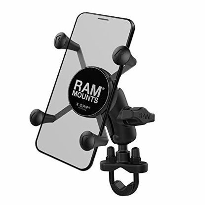 Picture of RAM Mounts X-Grip Phone Mount with Handlebar U-Bolt Base RAM-B-149Z-A-UN7U with Short Arm for Motorcycle, ATV/UTV, Bike