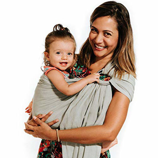 Picture of Nalakai Ring Sling Baby Carrier - Luxury Bamboo and Linen Baby Sling - Baby Wrap