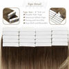 Picture of LacerHair Tape in Hair Extensions Human Hair #4/18 Dark Ash Blonde with Warm Medium Brown Rootes 18 Inch Seamless Skin Weft Real Remy Invisible Straight Double Side Tape in Hair Extensions 50g 20pcs