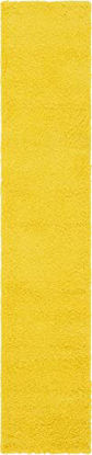 Picture of Unique Loom Solo Solid Shag Collection Area Modern Plush Rug Lush & Soft, 2' 6 x 13' 0, Tuscan Sun Yellow