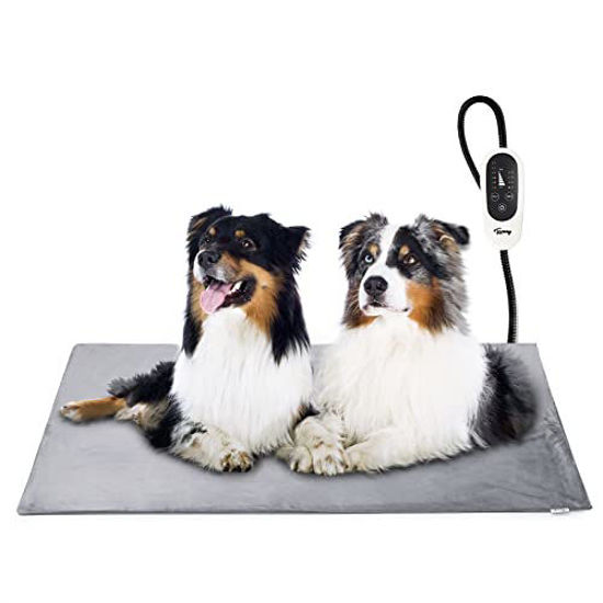 Picture of Toozey Pet Heating Pad, Temperature Adjustable Dog Cat Heating Pad with Timer, Waterproof Pet Heating Pads for Cats Dogs with Chew Resistant Cord, Electric Pads for Dogs Cats, Pet Heated Mat