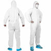 Picture of YIBER Disposable Protective Coverall Hazmat Suit, Heavy Duty Painters Coveralls, Made of SF Material, Excellent air permeability and water repellency - 5 PCS/PACK (XL, White)