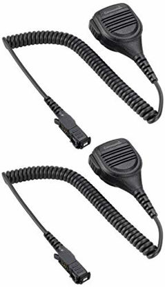 Picture of 2 Pack Speaker Mics with Reinforced Cable for Motorola DMR MOTOTRBO Radios XPR3000 XPR3300 XPR3500 XPR3300e XPR3500e XPR 3300 3500 3300e 3500e, Noise Reduction Shoulder Microphone, Clear Transmission