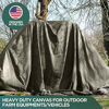 Picture of Extra Heavy Duty Waterproof 21 Ounce Canvas Tarp By CCS CHICAGO CANVAS & SUPPLY - Extra Durable Multipurpose Camping Tarp Cover With Rustproof Grommets For Industrial & Commercial Use, Olive Drab, 8 by 10 Feet