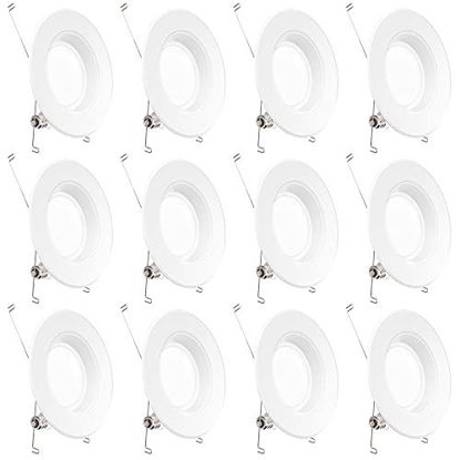 Picture of Sunco Lighting 12 Pack 5/6 Inch LED Recessed Downlight, Baffle Trim, Dimmable, 13W=75W, 5000K Daylight, 1050 LM, Damp Rated, Simple Retrofit Installation - UL + Energy Star