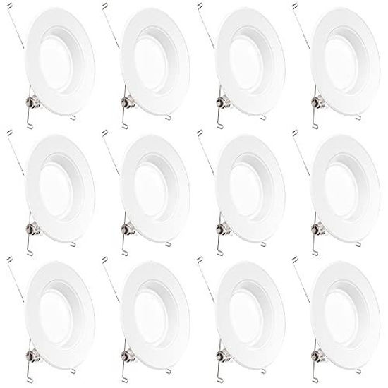 Picture of Sunco Lighting 12 Pack 5/6 Inch LED Recessed Downlight, Baffle Trim, Dimmable, 13W=75W, 5000K Daylight, 1050 LM, Damp Rated, Simple Retrofit Installation - UL + Energy Star