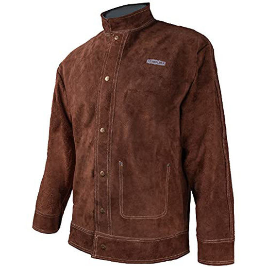 GetUSCart- YESWELDER Welding Jacket Cowhide Leather Welding Coat Heat ...