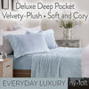 Picture of Velvet Plush Sheet and Pillowcase Set with Extra Deep Pockets | Extra Soft Micro Fleece Sheet Set | Ultra Plush and Cozy Warmth | Velvety Soft Heavyweight | Tribeca Collection (King, Glacier Blue)