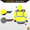 Picture of KwikSafety (Charlotte, NC) GALAXY SoftShell Safety Jacket (LIMITED EDITION Pattern) Class 3 Hi Visibility Water Resistant ANSI OSHA Reflective Hoodie Winter Construction Gear Men | Yellow 2XL