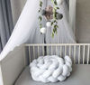 Picture of Soft Knot Pillow Decorative Baby Bedding Sheets Braided Crib Bumper Knot Pillow Cushion (Gray, 157.48 inch)