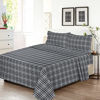 Picture of Ruvanti 100% Cotton 4 Pcs Flannel Sheets King -Deep Pocket ,Warm,Super Soft & Breathable King Size Flannel Bed Sheets Set Include Flat Sheet,Fitted Sheet 2 Pillow Cases (Buffalo Check Grey Plaid)