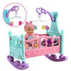 Picture of deAO Baby Doll Set with Crib Mobile High Chair Stroller Feeding Accessories 21 Pieces Play Set (Baby Doll Included)