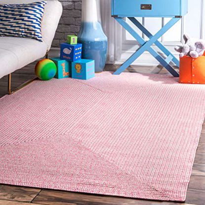 Picture of nuLOOM Wynn Braided Indoor/Outdoor Area Rug, 4' x 6', Pink