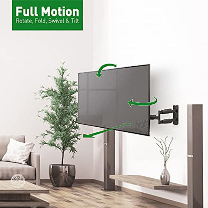 Picture of Barkan Long TV Wall Mount, 13-65 inch Full Motion Articulating - 4 Movement Flat/Curved Screen Bracket, Holds up to 79lbs, Extremely Extendable, Fits LED OLED LCD (BM343XL)