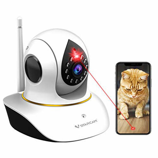 Picture of Pet Camera, VStarcam Cat Camera with Laser Wireless Dog Camera 1080P Cat Toys, Night Vision Sound Motion Alerts, APP Remote Control Home Security Camera for Pet &Baby