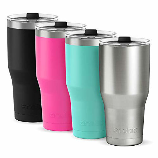 Arctic Tumblers Stainless Steel Camping & Travel Tumbler with Splash Proof Lid and Straw, Double Wall Vacuum Insulated, Premium