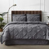 Picture of Bedsure Dark Grey Full Size Comforter Sets - 8 Pieces Pintuck Bed Set Full Size, Dark Grey Full Size Bed in A Bag with Comforters, Sheets, Pillowcases & Shams