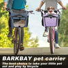 Picture of BARKBAY Dog Bike Basket Carrier, Expandable Foldable Soft-Sided Dog Carrier, 2 Open Doors, 5 Reflective Tapes, Pet Travel Bag,Dog Backpack Carrier Safe and Easy for Small Medium Cats and Dogs(Purple)