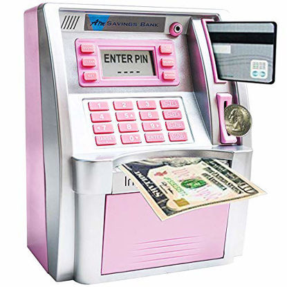 Picture of LB ATM Savings Bank Electronic Mini ATM Piggy Bank Cash Coin Educational ATM Machine for Birthday Gift