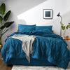 Picture of Bedsure Teal Comforter Set Full - 8 Pieces Pintuck Bed Set Full Size, Teal Full Size Bed in A Bag with Comforters, Sheets, Pillowcases & Shams