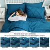 Picture of Bedsure Teal Comforter Set Full - 8 Pieces Pintuck Bed Set Full Size, Teal Full Size Bed in A Bag with Comforters, Sheets, Pillowcases & Shams