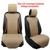 Picture of Black Panther 1 Pair Luxury PU Car Seat Covers Protectors for Front Seats, Triangle Pattern,Compatible with 95% Cars (Sedan/SUV/Pickup/Van) - Beige