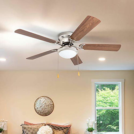 Picture of Portage Bay 50252 Hugger 52" Brushed Nickel West Hill Ceiling Fan with Bowl Light Kit