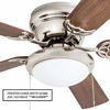 Picture of Portage Bay 50252 Hugger 52" Brushed Nickel West Hill Ceiling Fan with Bowl Light Kit