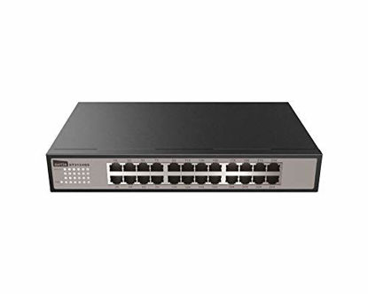 Picture of Netis 24 Port Unmanaged Gigabit Switch, Desktop Ethernet Splitter, Ethernet Hub, Plug and Play, Fanless Quite, Traffic Optimization, Sturdy Metal, Rack mountable with Included mounting Bracket