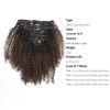 Picture of Ombre Remy Clip in Human Hair Extensions Afro Kinky Curly 4B 4C 100% Natural Black Hair Extensions 10-22 inch Two Tone T#1B/99J Burgandy Wine Red Full Head (16 inch, Ombre#1B/4 AC)