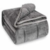 Picture of Sivio Sherpa Fleece Weighted Blanket for Adult, 15 lbs Heavy Fuzzy Throw Blanket with Soft Plush Flannel, Reversible Twin-Size Super Soft Extra Warm Cozy Fluffy Blanket, 60x80 Inches Dual Sided Grey