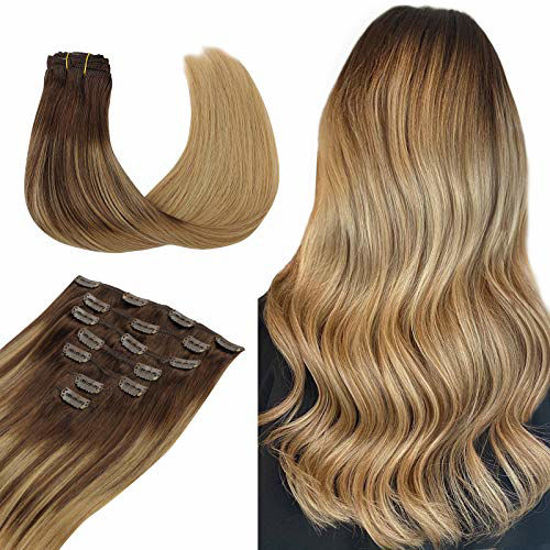 Getuscart- Wennalife Clip In Hair Extensions, 14 Inch 120G 7Pcs Balayage Chocolate  Brown To Dirty Blonde Hair Extensions Clip In Human Hair Remy Clip In Hair  Extensions Natural Human Hair Extensions Double