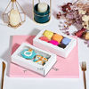 Picture of RomanticBaking 100 Pack Cookies Boxes for 2 or 6 Macaron,7 x 4 3/8 x 1 1/2 White Chocolate Covered Ore Boxes Pastry Boxes Macaron Boxes Bakery Boxes with Window