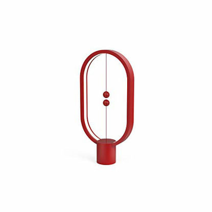 Picture of Heng Balance lamp, DesignNest, Allocacoc, Switch on in mid-air, USB Powered LED Table lamp, Warm Eye-Care Designer Desk lamp, Contemporary Soft Light, Office, Home, Dorm, Bedside (Red)