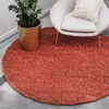 Picture of Unique Loom Solo Solid Shag Collection Area Modern Plush Rug Lush & Soft, 5' 0 x 5' 0, Terracotta