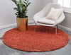 Picture of Unique Loom Solo Solid Shag Collection Area Modern Plush Rug Lush & Soft, 5' 0 x 5' 0, Terracotta