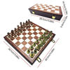 Picture of Large Metal Deluxe Chess Retro Copper Plated Alloy Chess Adult Set Board Game Portable Wooden Box Storage Folding Chess Set