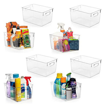 Picture of ClearSpace Plastic Storage Bins - Perfect Kitchen Organization or Pantry Storage - Fridge Organizer, Pantry Organization and Storage Bins, Cabinet Organizers (8 Pack)